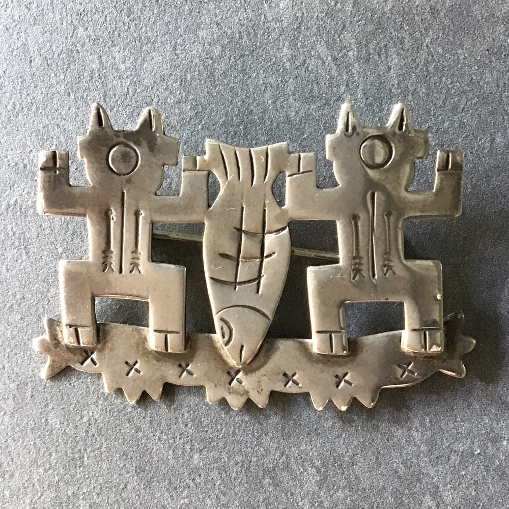 Sterling Silver Fisherman Brooch